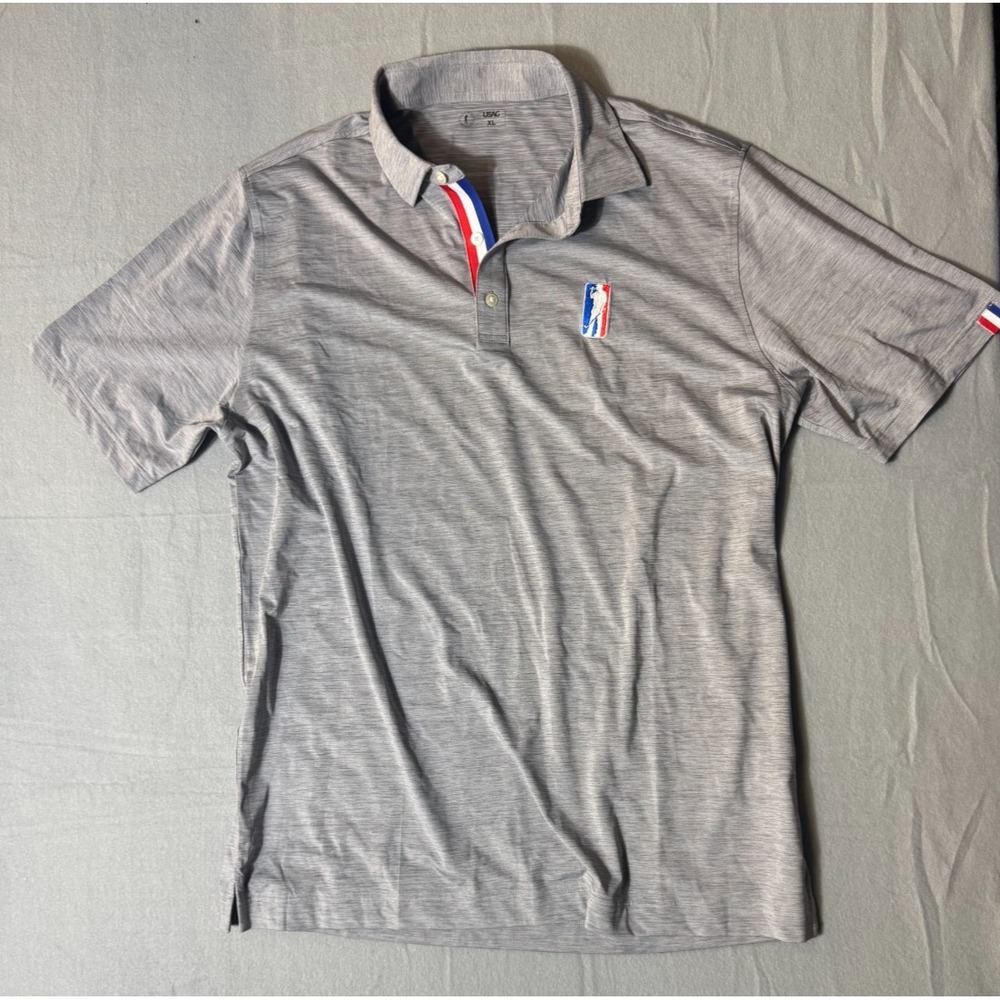 U Suck At Golf Polo Shirt Men's X-Large Grey Short Sleeve Embroidered USAG SS